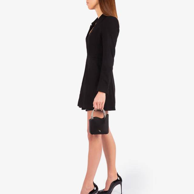 Le Silla Mini bag raso nero e Cristalli Sottocosto