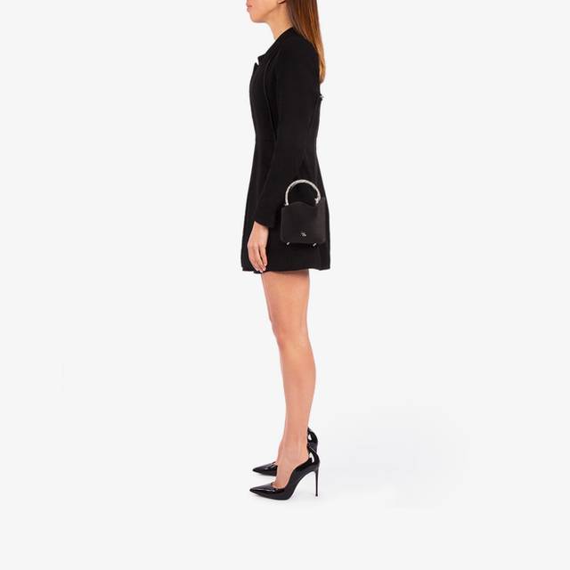 Le Silla Mini bag raso nero e Cristalli Sottocosto