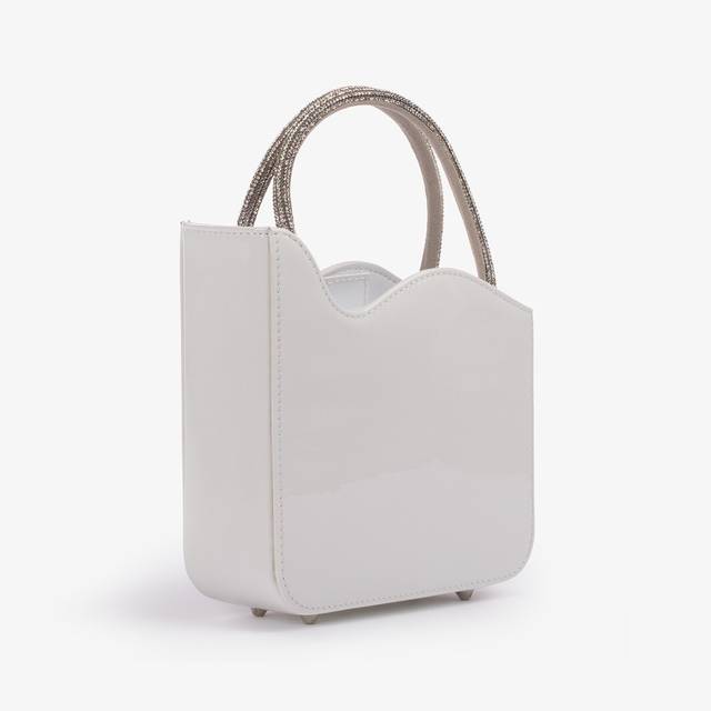 Le Silla Mini bag vernice bianca carta e Cristalli Convenienza