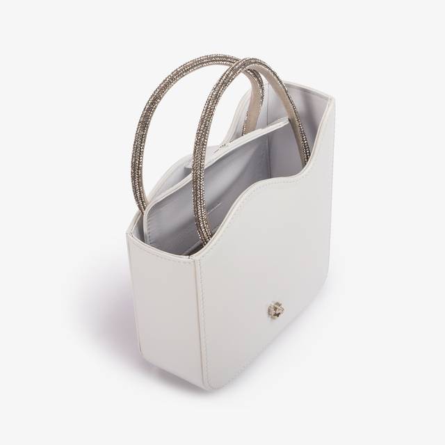 Le Silla Mini bag vernice bianca carta e Cristalli Convenienza