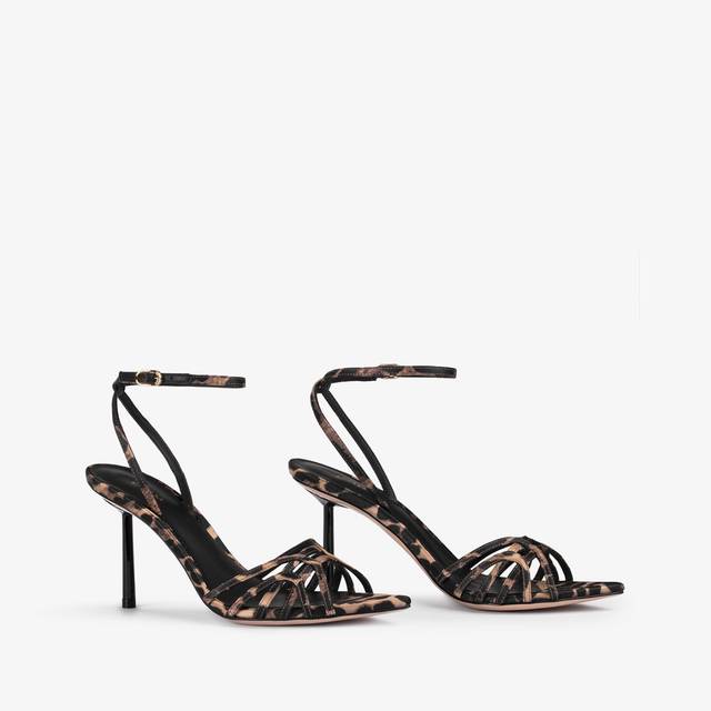 Le Silla Sandalo raso stampa leopardata Offerte