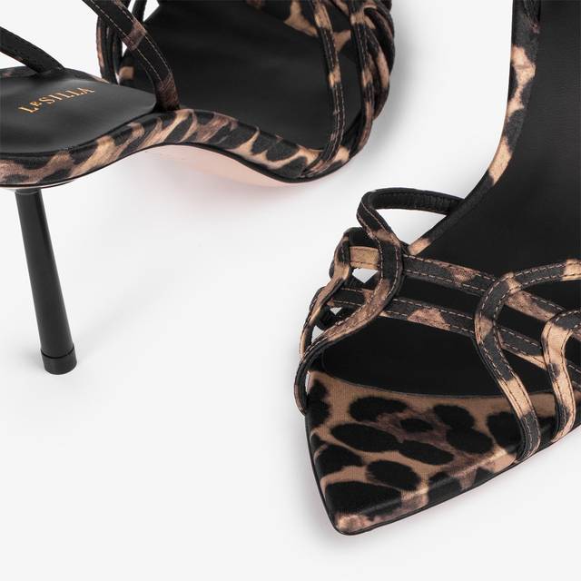Le Silla Sandalo raso stampa leopardata Offerte