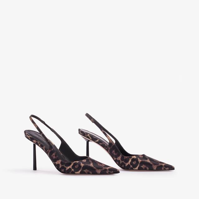 Le Silla Slingback raso stampa leopardata Vendita Economica