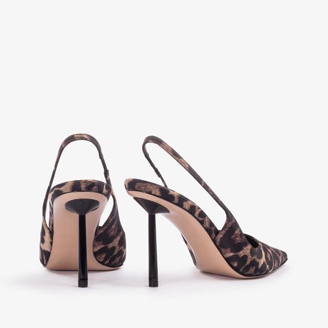 Le Silla Slingback raso stampa leopardata Vendita Economica