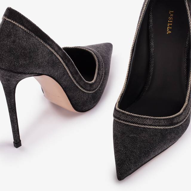 Le Silla Décolleté denim nera Nuovo
