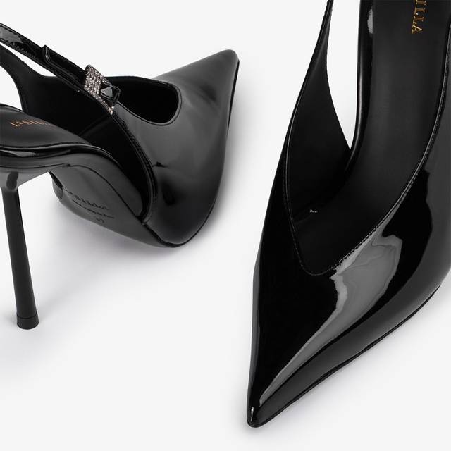 Le Silla Slingback vernice nera Consegna Veloce