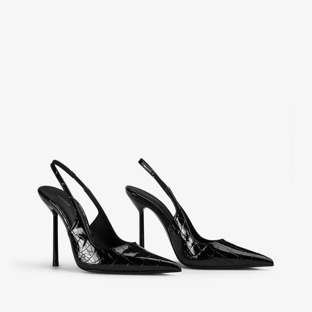 Le Silla Slingback stampa coccodrillo nera Shopping Online