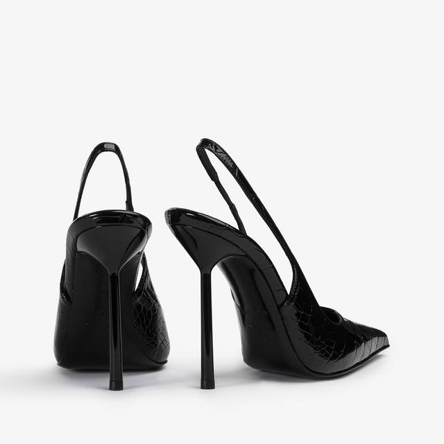 Le Silla Slingback stampa coccodrillo nera Shopping Online
