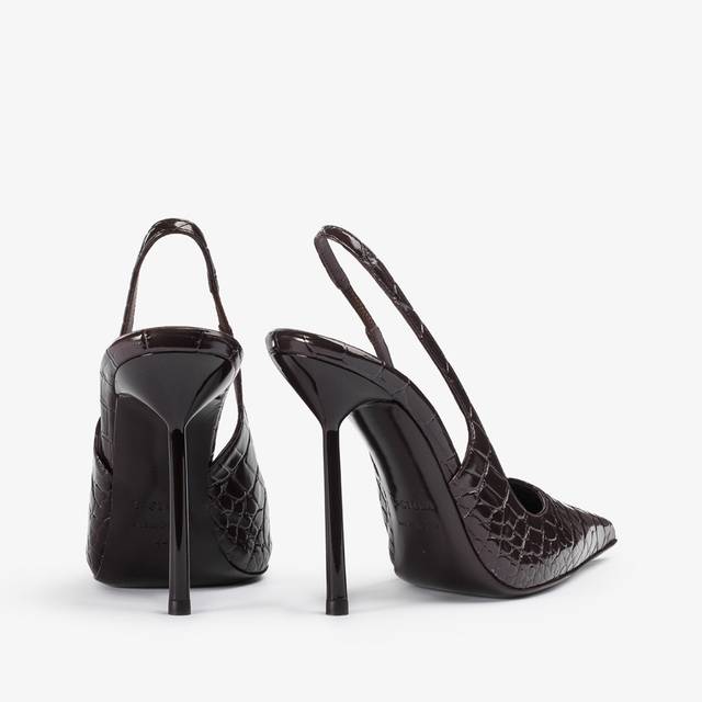 Le Silla Slingback stampa coccodrillo marrone fondente Affare Del Giorno