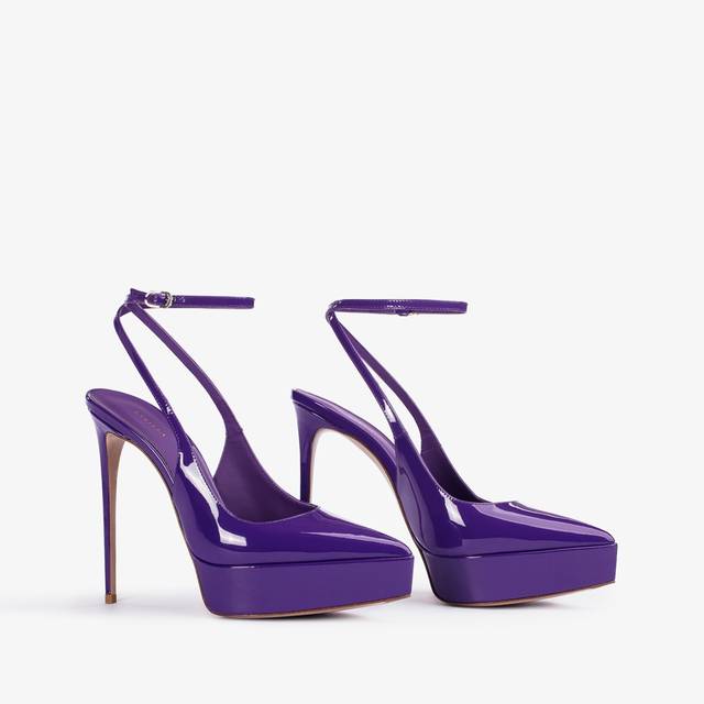 Le Silla Slingback con plateau vernice viola queen Outlet