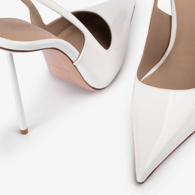 Le Silla Slingback vernice bianca carta Saldi