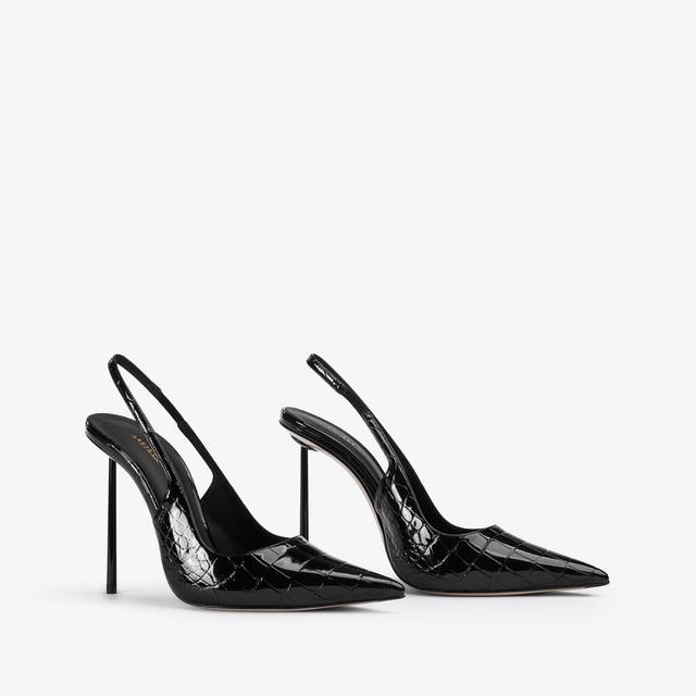 Le Silla Slingback stampa cocco nera Offerte