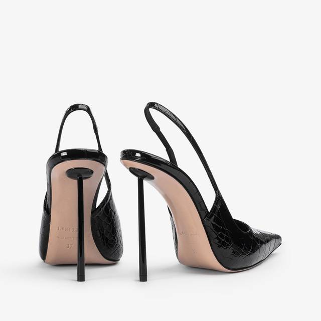 Le Silla Slingback stampa cocco nera Offerte