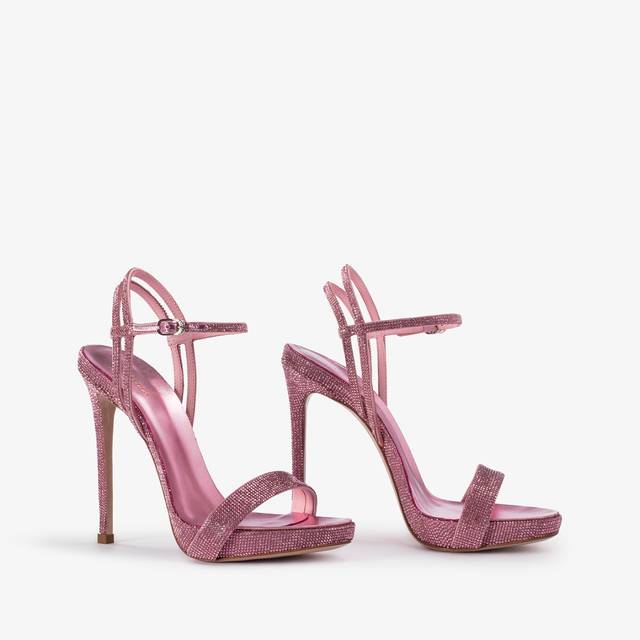 Le Silla Sandalo effetto pavé di Cristalli rosa dea Vendita Calda