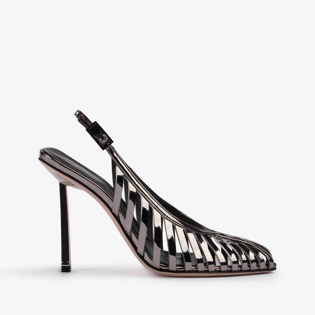 Le Silla Slingback con listini metallizzata peltro Vendita