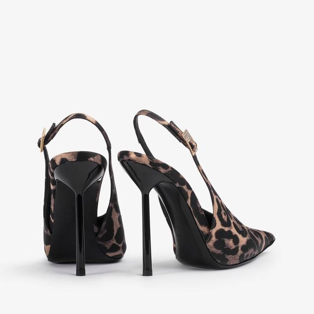 Le Silla Slingback raso stampa leopardata Pezzi Unici