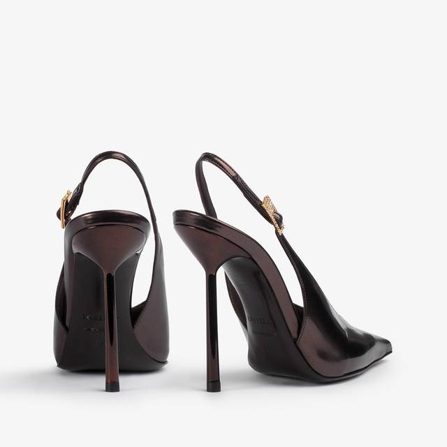 Le Silla Slingback metallizzata marrone fondente Soddisfazione Garantita