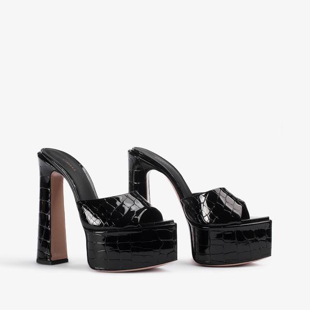 Le Silla Sandalo mule con plateau stampa cocco nero Qualità Garantita