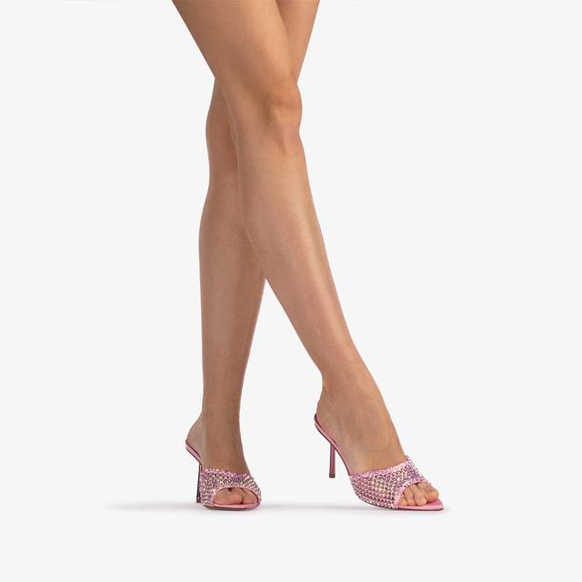Le Silla Sandalo mule gioiello rete rosa dea con Cristalli Promozione Limitata