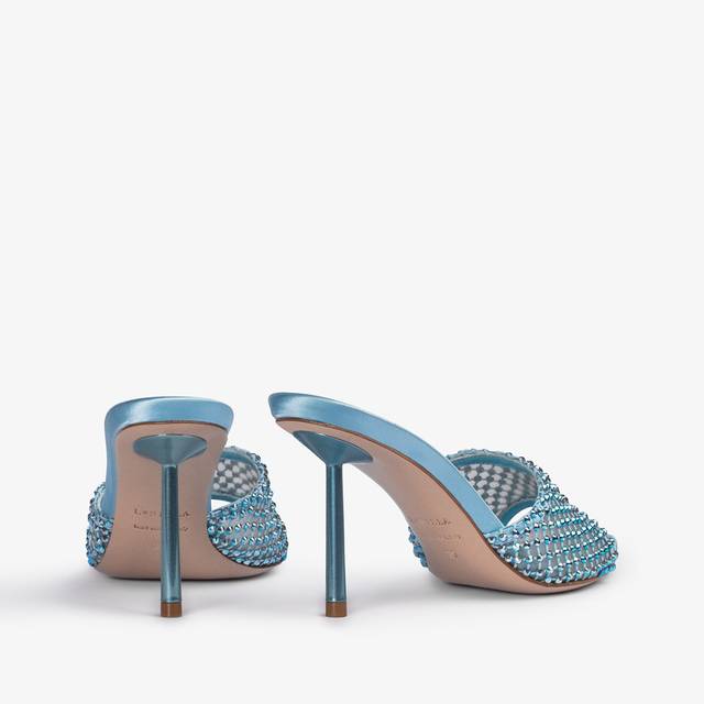 Le Silla Sandalo mule gioiello rete azzurro cielo con Cristalli Fino Al -60%