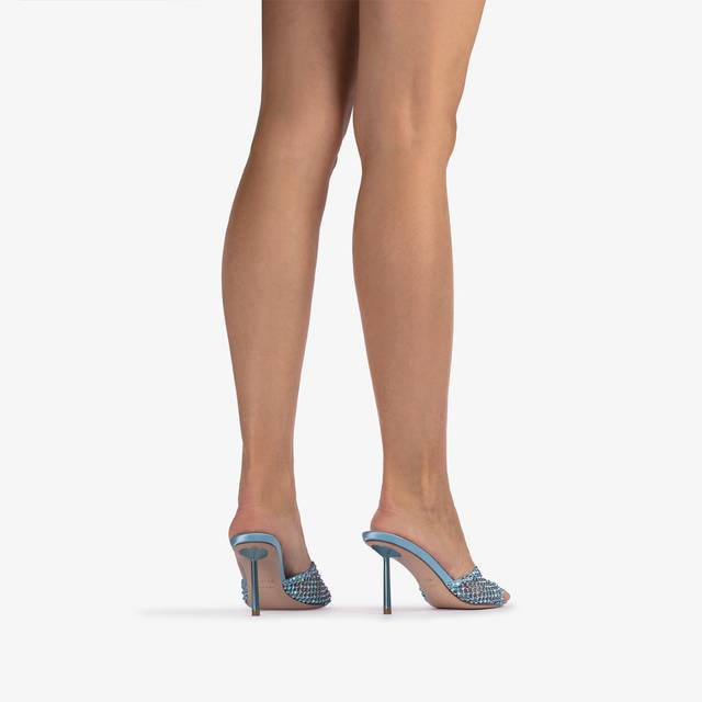 Le Silla Sandalo mule gioiello rete azzurro cielo con Cristalli Fino Al -60%