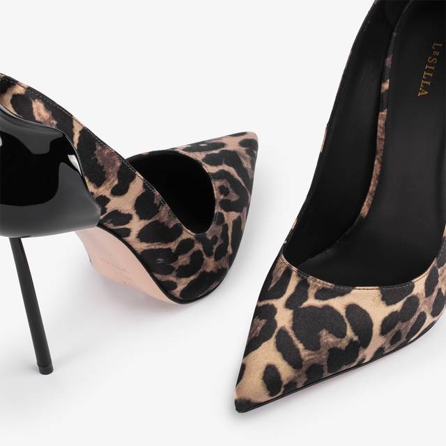 Le Silla Décolleté raso stampa leopardata Economico