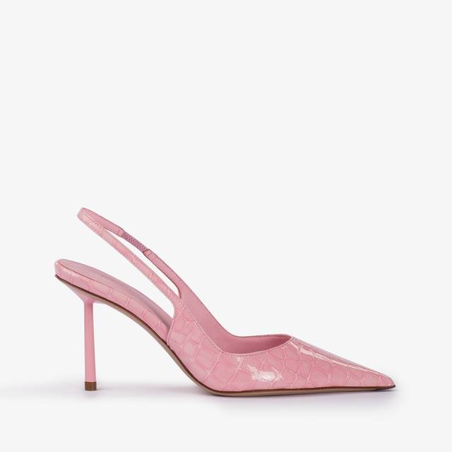 Le Silla Slingback stampa coccodrillo rosa dea 2025