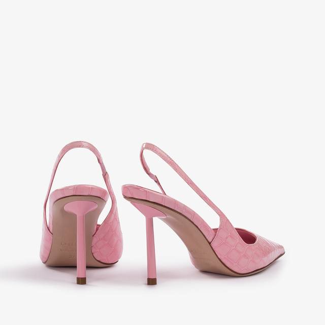 Le Silla Slingback stampa coccodrillo rosa dea 2025