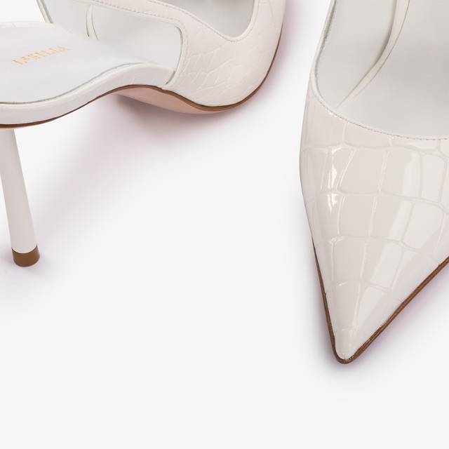 Le Silla Slingback stampa coccodrillo bianca carta In Linea