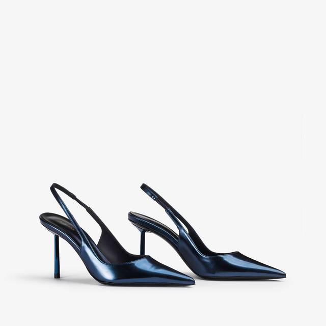 Le Silla Slingback metallizzata blu danubio Spedizione gratuita