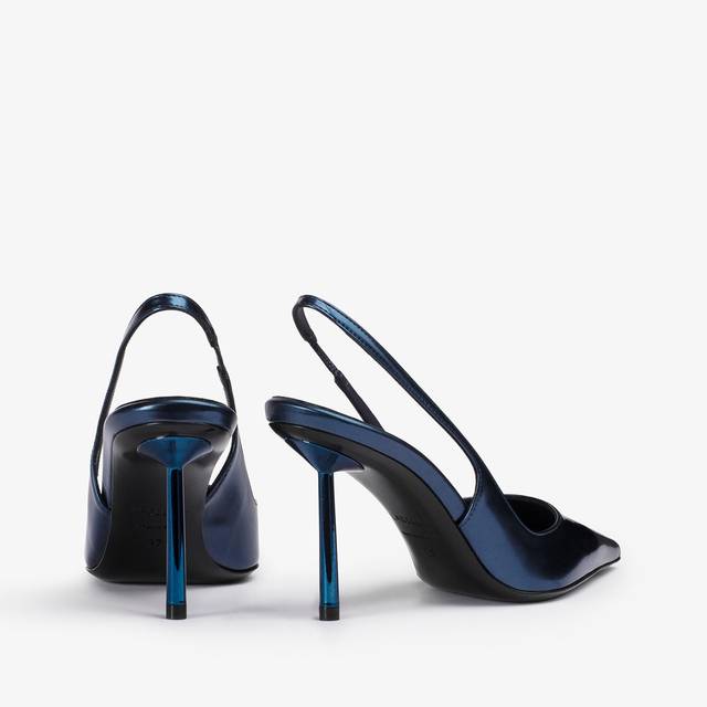 Le Silla Slingback metallizzata blu danubio Spedizione gratuita