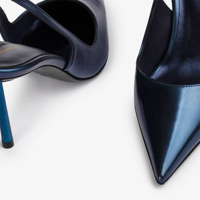 Le Silla Slingback metallizzata blu danubio Spedizione gratuita