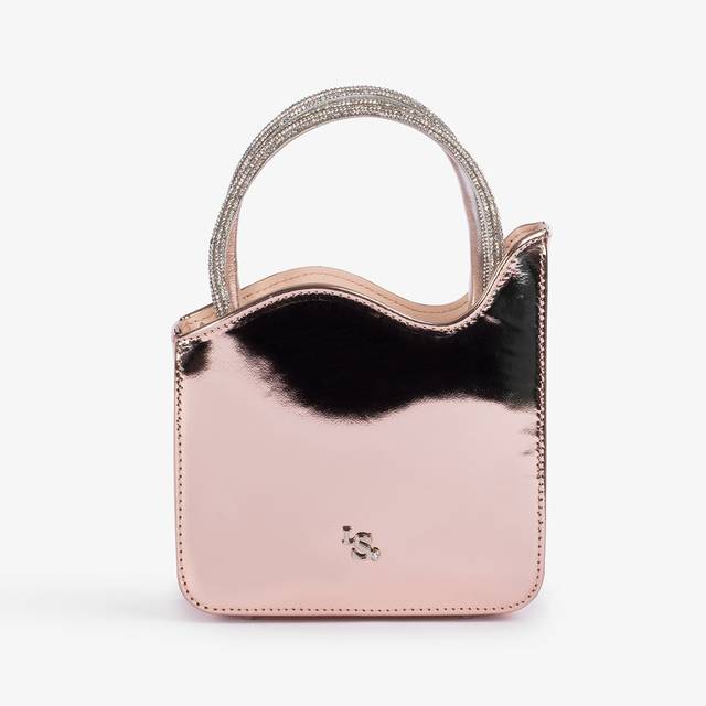 Le Silla Mini bag metallizzata oro rosa e Cristalli Convenienza