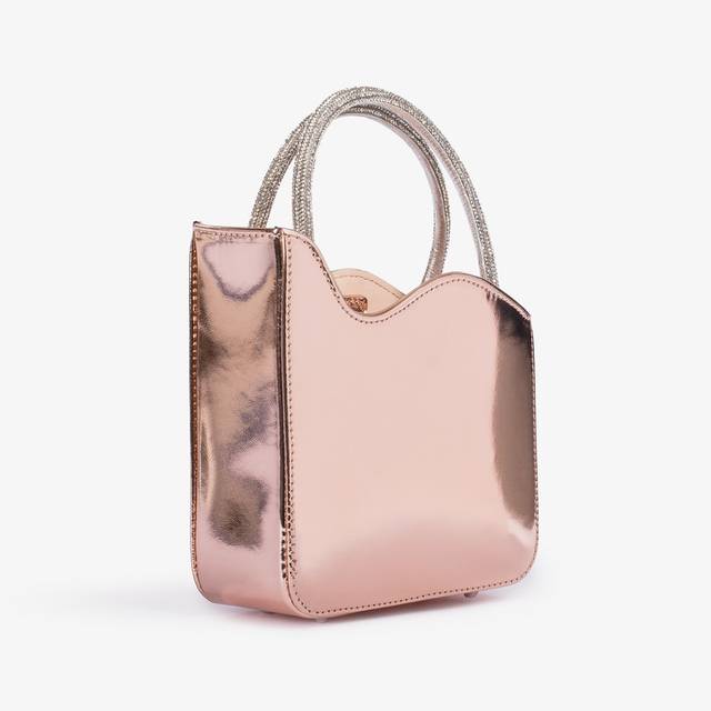 Le Silla Mini bag metallizzata oro rosa e Cristalli Convenienza