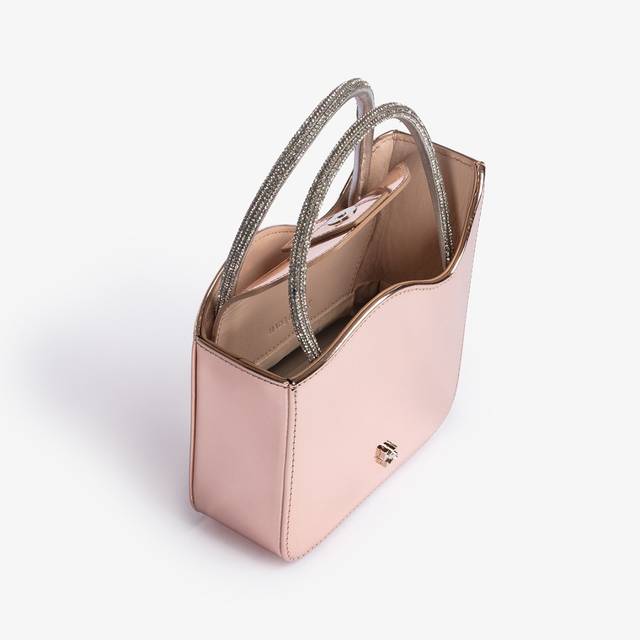 Le Silla Mini bag metallizzata oro rosa e Cristalli Convenienza