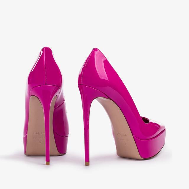 Le Silla Décolleté con plateau vernice fucsia bouganville Presa