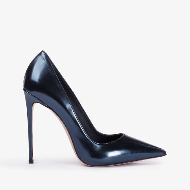 Le Silla Décolleté metallizzata blu danubio