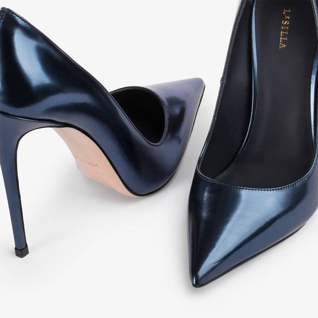 Le Silla Décolleté metallizzata blu danubio Hotsell