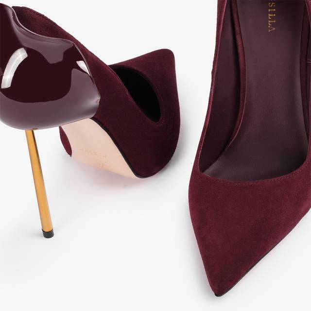 Le Silla Décolleté camoscio rossa cherry Nuova