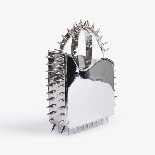 Le Silla Small bag metallizzata argento con borchie Promozione