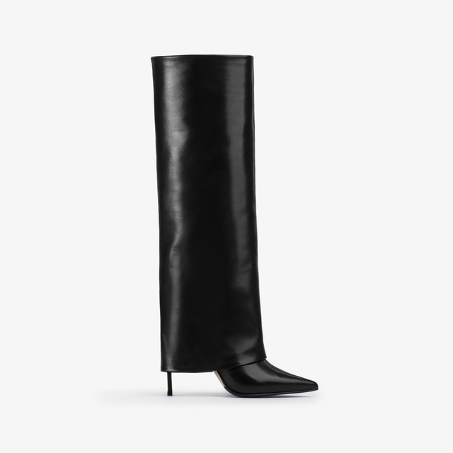 Le Silla Stivale con risvolto nappa nero