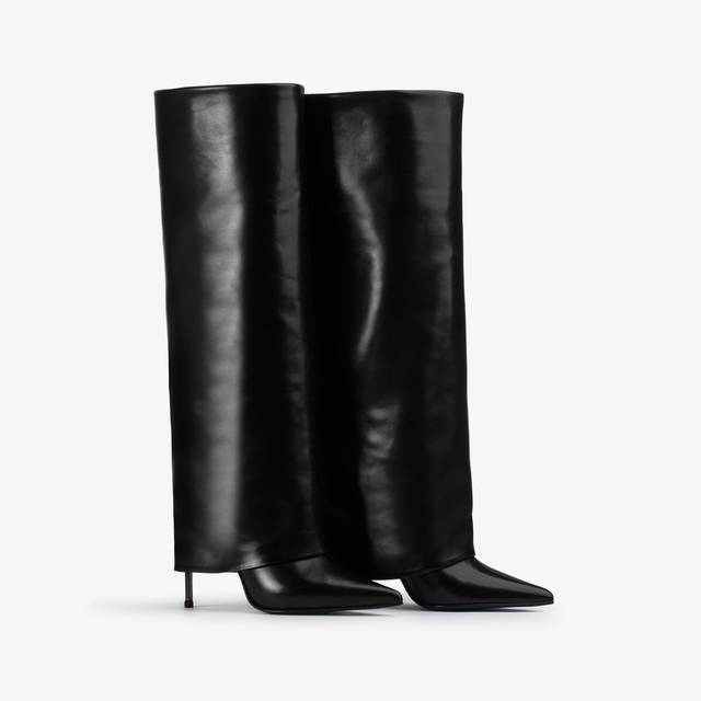 Le Silla Stivale con risvolto nappa nero Presa