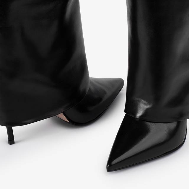 Le Silla Stivale con risvolto nappa nero Presa