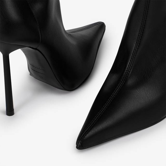 Le Silla Stivale sopra il ginocchio pelle vegan stretch nero Sconto