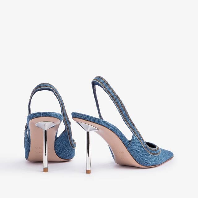 Le Silla Slingback denim blu In Vendita