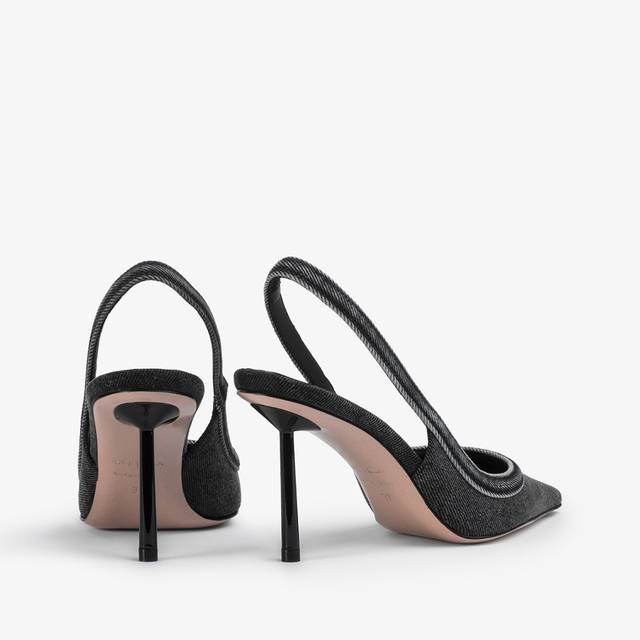 Le Silla Décolleté denim nera Saldi