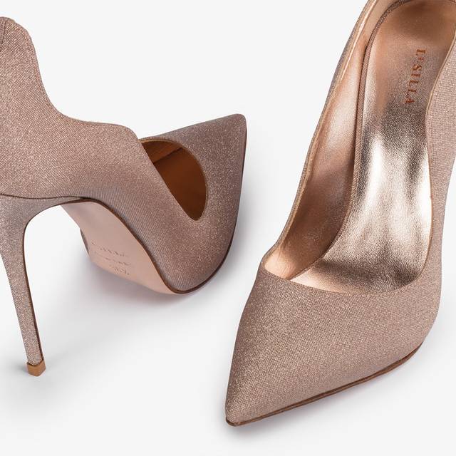 Le Silla Décolleté glitter nude skin Vendite Flash
