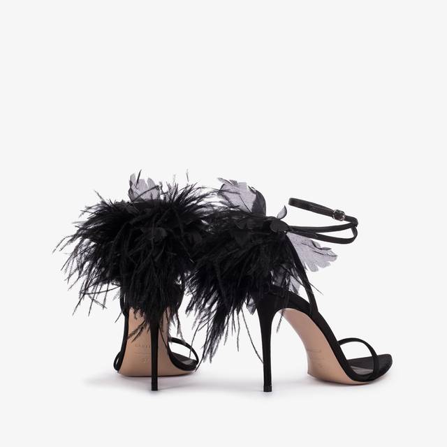 Le Silla Sandalo fiore raso nero 2025