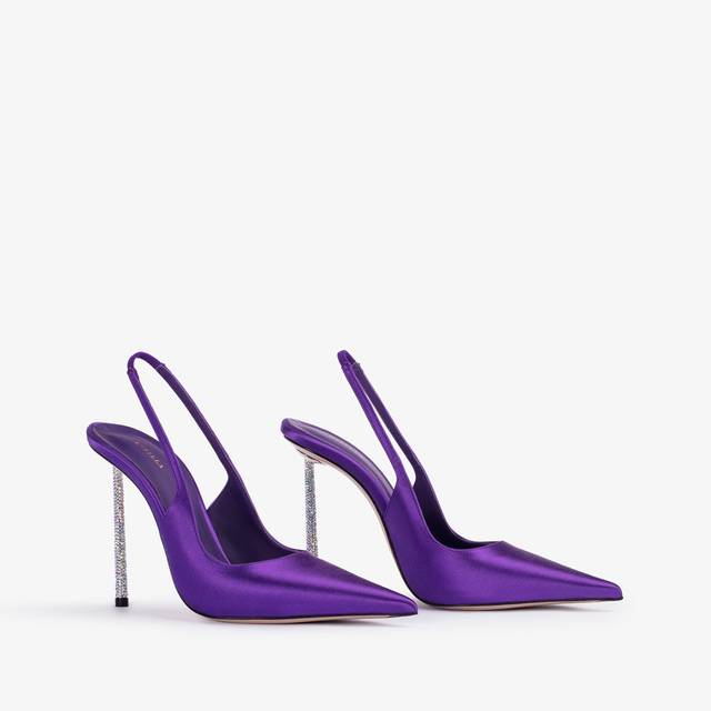Le Silla Slingback raso viola kamala Nuovo