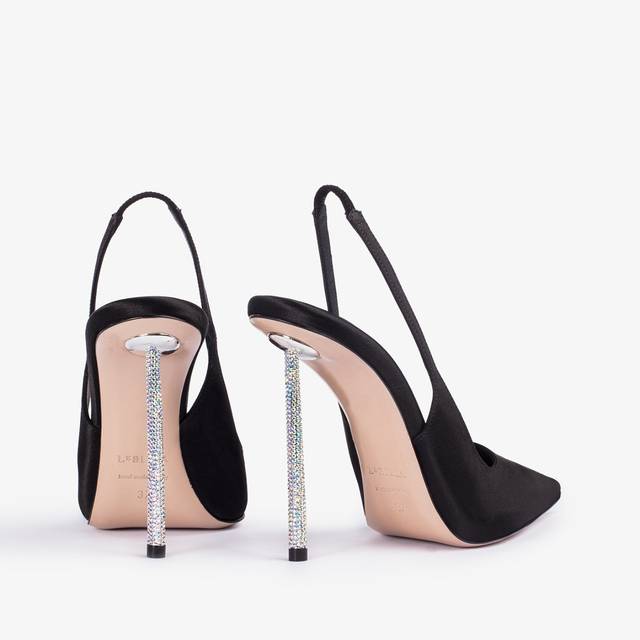 Le Silla Slingback raso nero Qualità